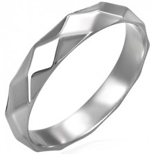 Dámský ocelový prsten - kosočtvercový vzor lesklý