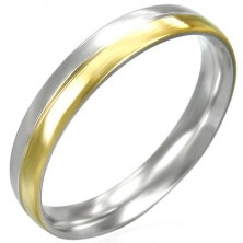 Dámský prstýnek z oceli - dvoubarevný - stříbrno-zlatý