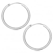 Stříbrné náušnice 925 - kruhy s ostrými hranami, 40 mm