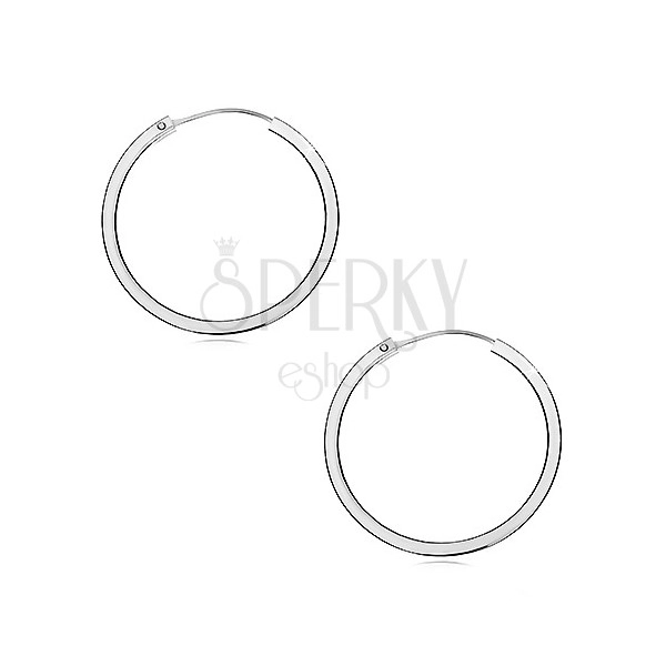 Stříbrné náušnice - kruhy s ostrými hranami, 30 mm