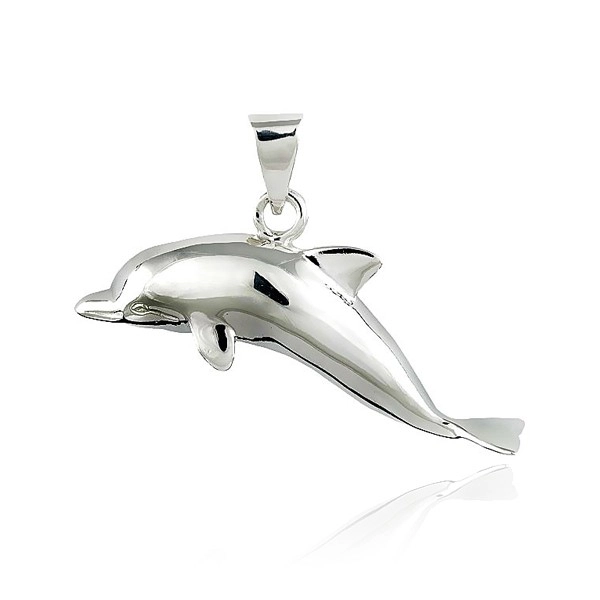 Stříbrný přívěsek 925 - skákající delfín, 37 mm