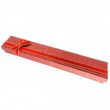 Dárková krabička na řetízek - červená, dvoubarevná mašle