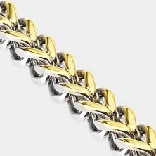 Sada - dvoubarevný ocelový náramek a náhrdelník, dvě řady jednoduchých oček