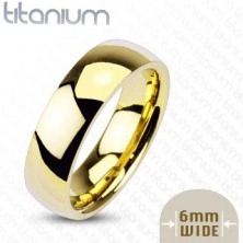 Titanový prsten zlaté barvy, 6 mm