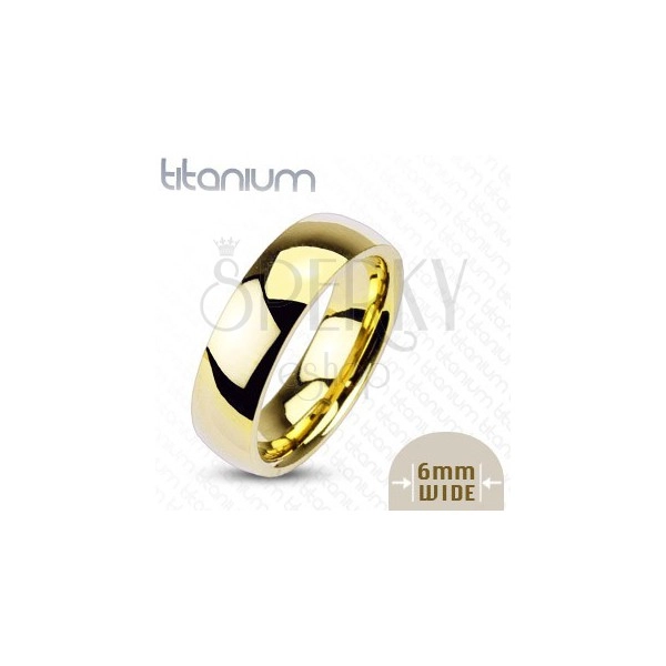 Titanový prsten zlaté barvy, 6 mm