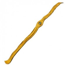 Kožený ohýbatelný náramek s tyrkysovým kamenem uprostřed, žlutý