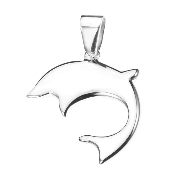 Ocelový delfín - lesklý přívěsek