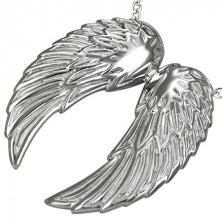 Ocelový přívěsek - andělská křídla, strukturovaná