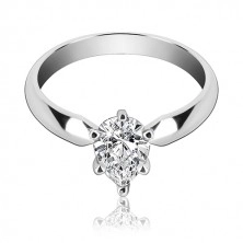Zásnubní prsten ze stříbra 925 – zirkon ve tvaru slzy