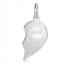 Stříbrný přívěsek 925 pro dvojici - rozpůlená srdce Best friend