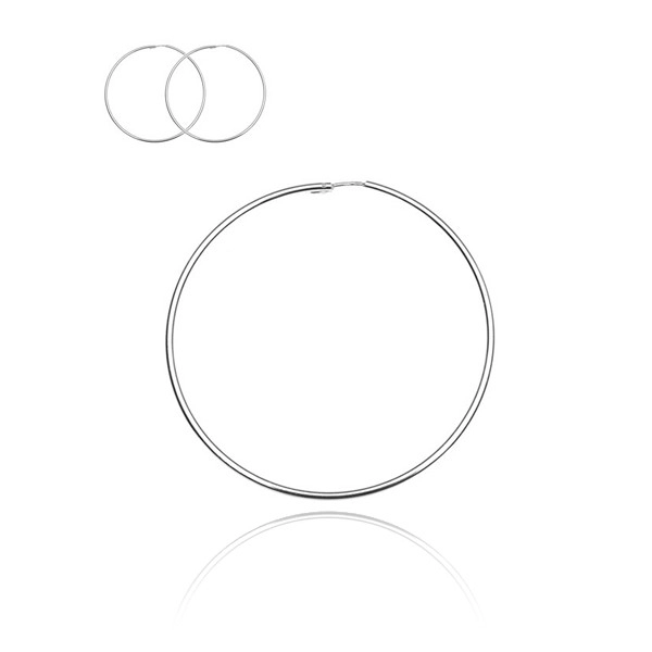Stříbrné náušnice 925 - lesklé hladké kruhy, 60 mm