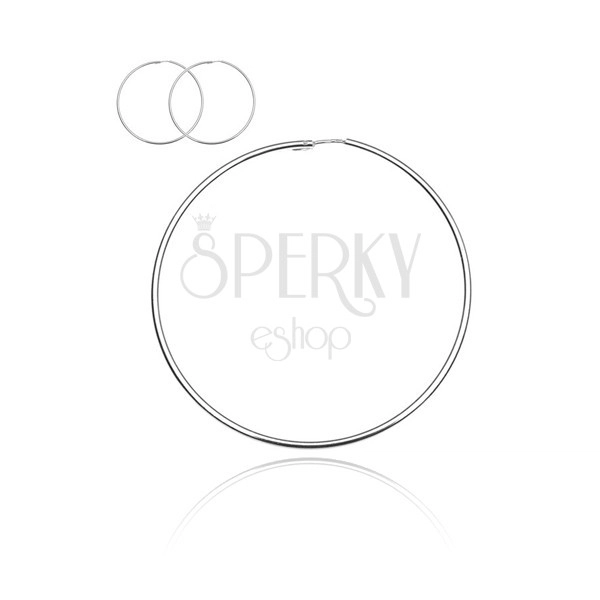 Kruhové náušnice ze stříbra 925 - hladký, lesklý povrch, 70 mm