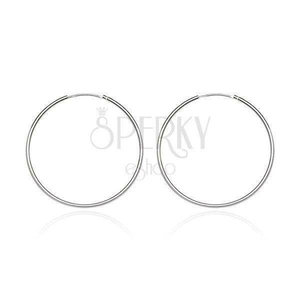 Kulaté náušnice ze stříbra 925 - lesklý a hladký povrch, 15 mm