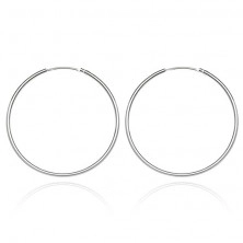 Stříbrné náušnice 925 - tenké, hladké kruhy, 22 mm