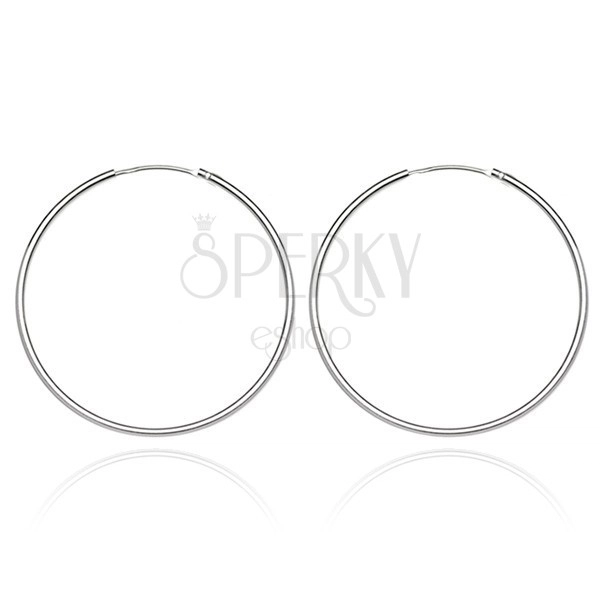 Stříbrné náušnice 925 - tenké, hladké kruhy, 22 mm