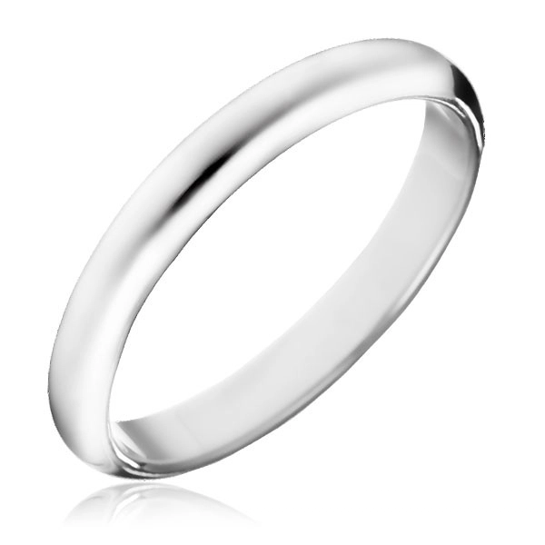Prsten ze stříbra 925 - hladký lesklý kroužek - Velikost: 49
