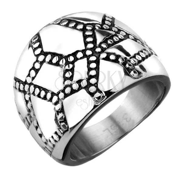 Prsten z oceli -  nepravidelná mřížka