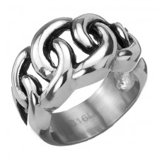 Prsten z oceli - mohutný pletený řetěz