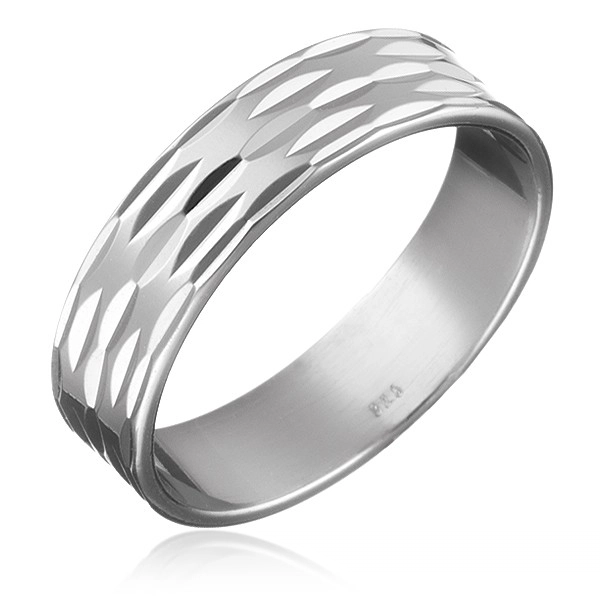 Prsten ze stříbra 925 - tři řady zrníček po obvodu - Velikost: 52