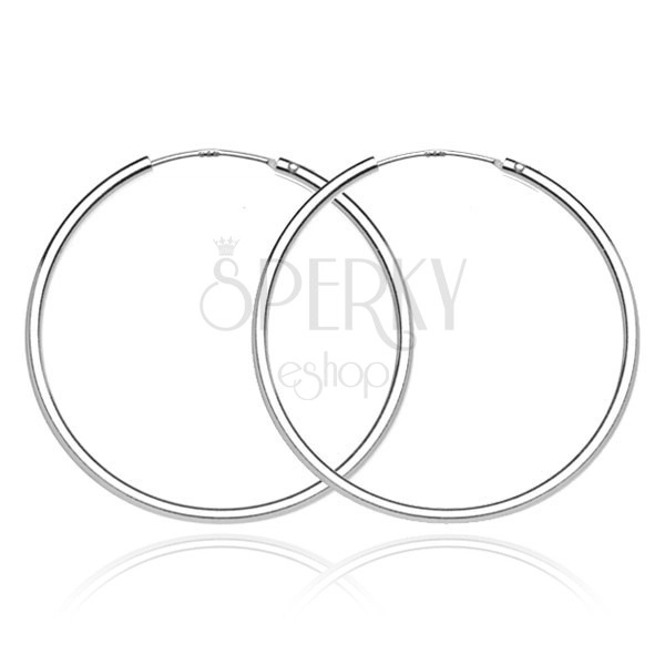 Stříbrné náušnice 925 - tenké, hladké kruhy, 30 mm