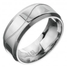 Prsten z oceli - obroučka s jednou vlnou