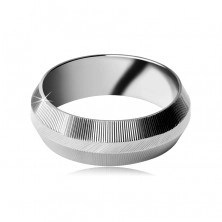 Prsten ze stříbra 925 - zúžený, vroubkovaný povrch