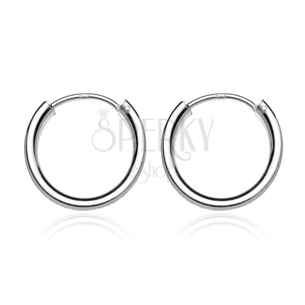 Náušnice ze stříbra 925 - lesklé jednoduché kruhy, 20 mm