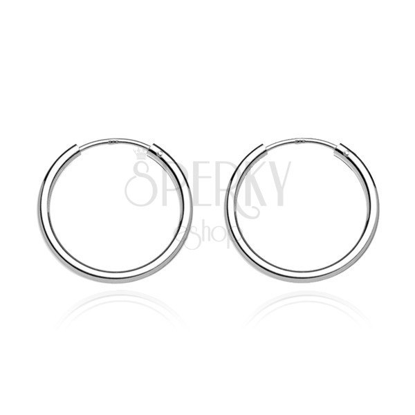 Kulaté náušnice ze stříbra 925 - hrubší lesklé kruhy, 12 mm