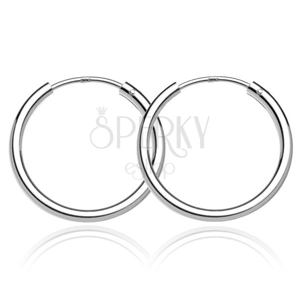 Kruhy ze stříbra 925 - lesklá širší linie, 24 mm