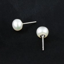 Náušnice ze stříbra 925 - stlačené bílé perly