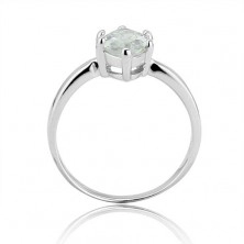 Stříbrný prsten 925 - velký broušený zirkon ve tvaru zrnka