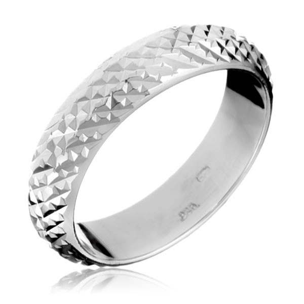 Stříbrný prsten 925 - vystouplé lesklé pyramidky - Velikost: 50