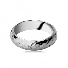 Prsten ze stříbra 925 - lesklé gravírované paprsky