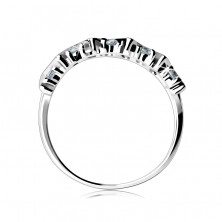 Stříbrný prsten 925 - CIKCAK linie s čirými zirkony
