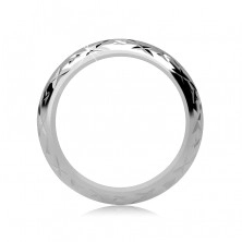 Stříbrný lesklý prsten 925 - gravírované hvězdičky
