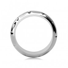 Prsten ze stříbra 925 - lesklé zářezy, kolmo uložené prohlubinky