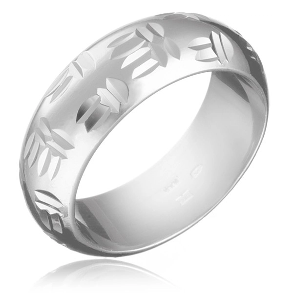 Stříbrný prsten 925 - indiánský motiv, dvojité zářezy - Velikost: 54