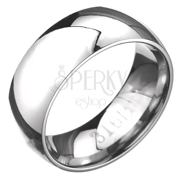 Ocelový prsten - zaoblená, zrcadlově lesklá obroučka