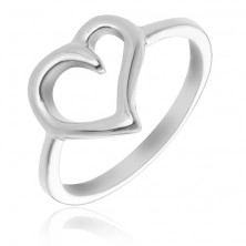 Prsten ze stříbra 925 - obrys nepravidelného srdce