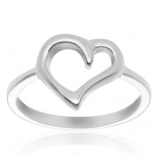 Prsten ze stříbra 925 - obrys nepravidelného srdce