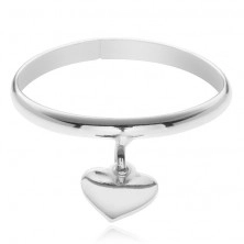 Prsten ze stříbra 925 - přívěsek ve tvaru srdíčka, nastavitelný