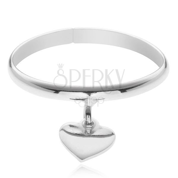 Prsten ze stříbra 925 - přívěsek ve tvaru srdíčka, nastavitelný