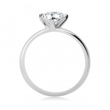 Stříbrný prsten 925 s vystouplým čirým zirkonovým srdcem
