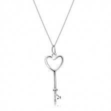 Náhrdelník ze stříbra 925 - srdcový klíč na řetízku