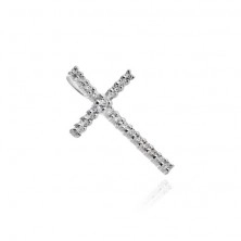 Stříbrný přívěsek 925 - velký třpytivý zirkonový kříž