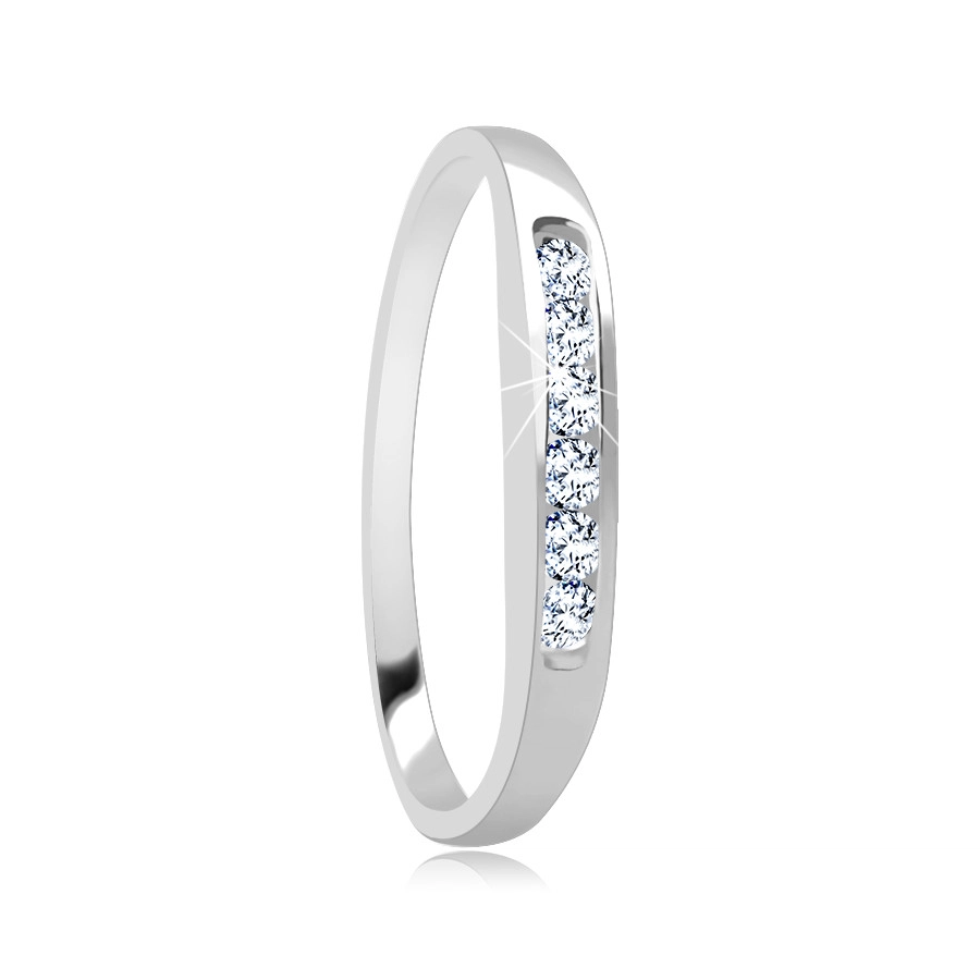 Stříbrný prsten 925 - třpytivá zirkonová linie - Velikost: 53
