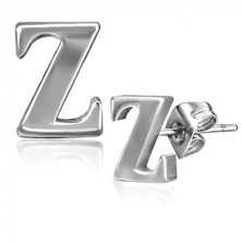 Ocelové náušnice - písmenko Z, puzetky