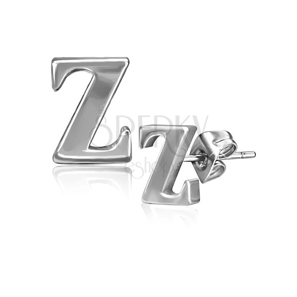 Ocelové náušnice - písmenko Z, puzetky
